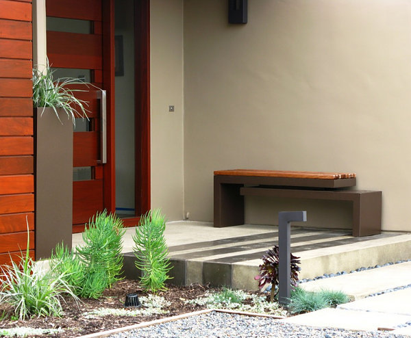 Modern entrance bench