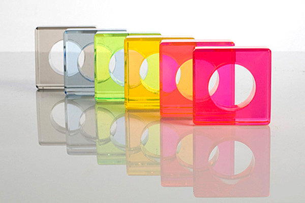 Neon acrylic napkin rings