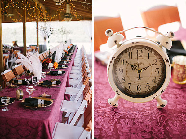 Ornate table setting at a steampunk wedding