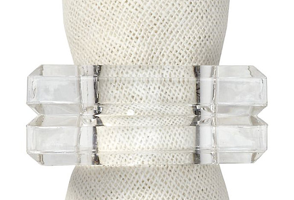 Set of 4 acrylic square napkin rings