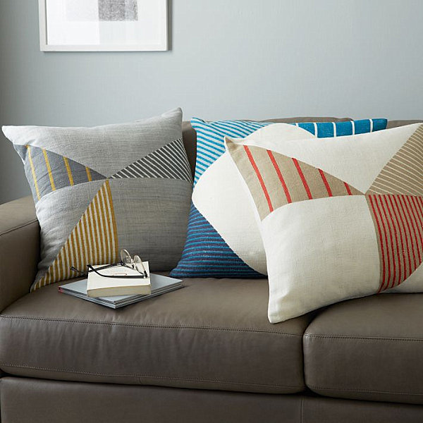 Stripe and triangle pillows from West Elm