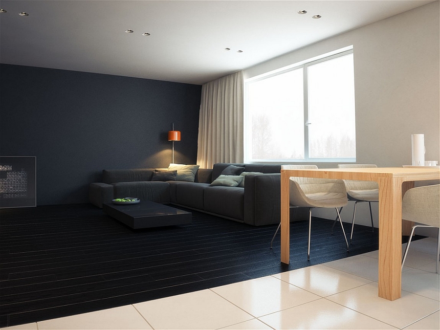 Stunning minimalist living room of the Q2 Apartment