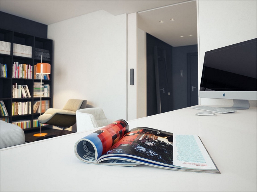 Uncluttered and uber cool bedroom in black and white