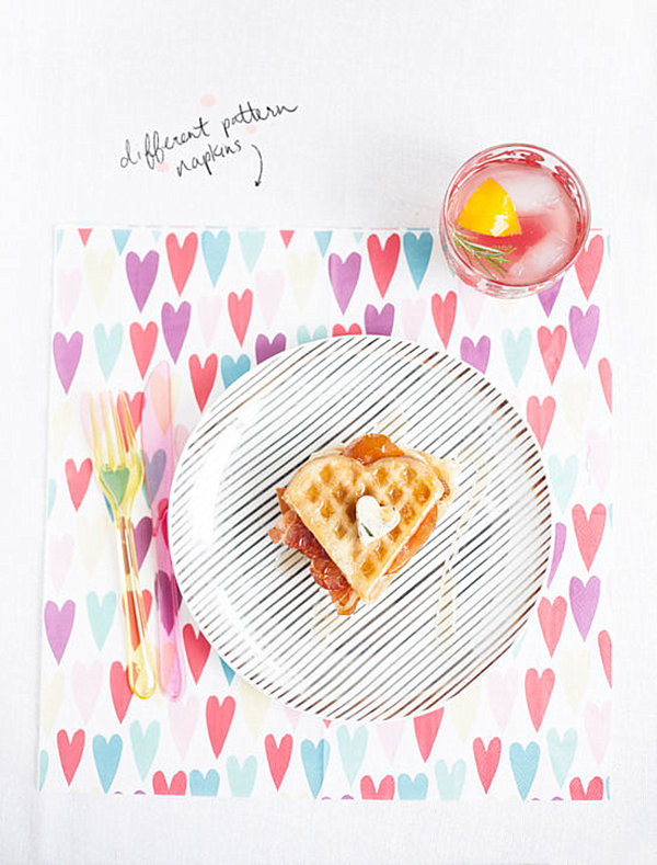 Valentine's Day heart napkin