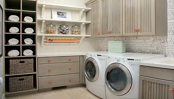 Variety of laundry room shelving options