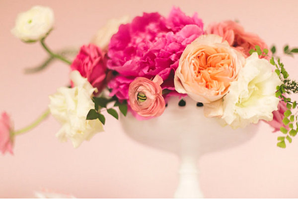 Vintage Valentine's Day floral arrangement