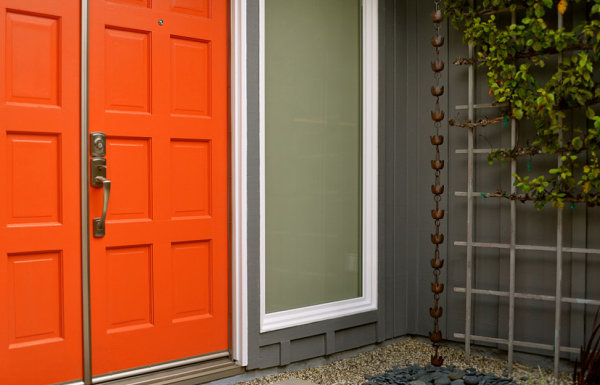 Vivid orange door