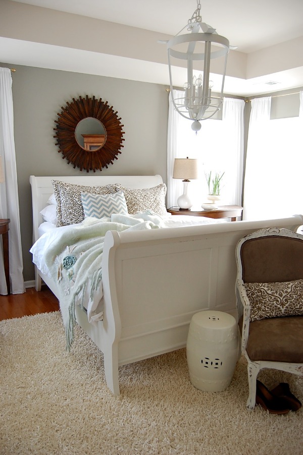 White bedroom chandelier