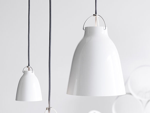 White dome-shaped pendant light