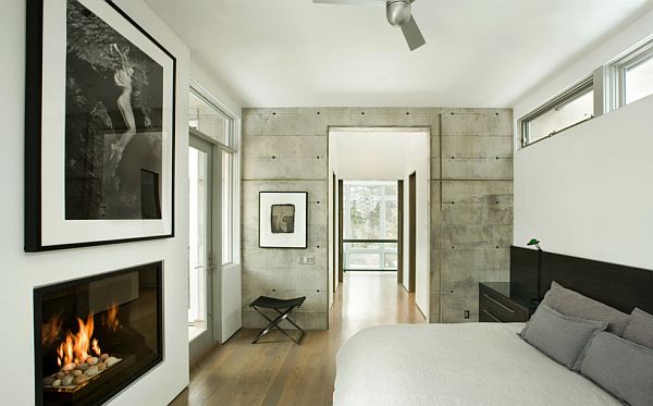 concrete walls - bedroom