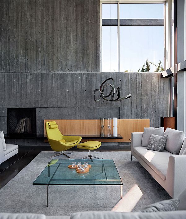 concrete walls - living room