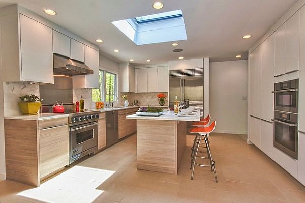 contemporary tile kitchen floor