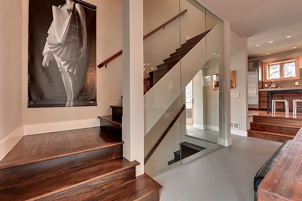 dark modern staircase tiles