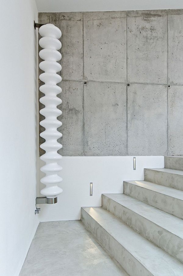 exposed concrete staircase