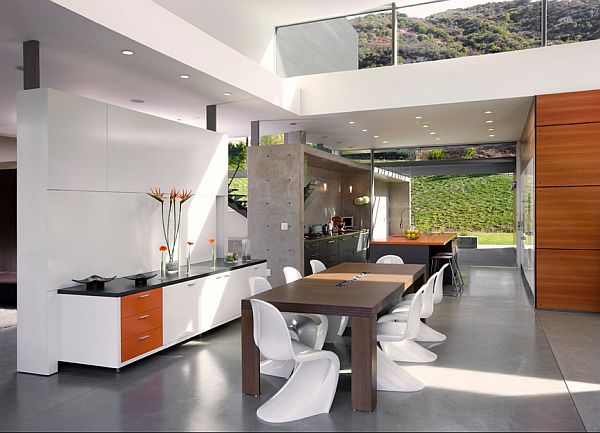 fancy kitchen decor with concrete walls