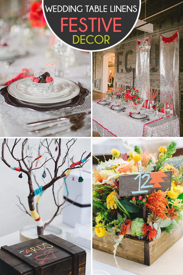 festive wedding table linens