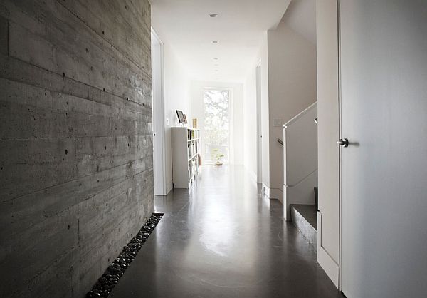 hallway concrete wall