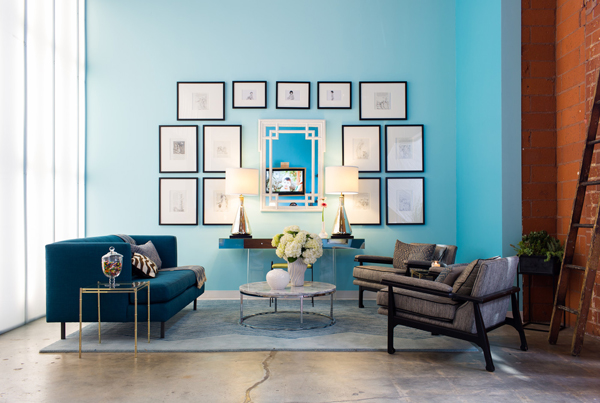 Blue living room is both calming and stylish