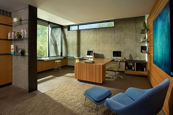 modern office with concrete wall