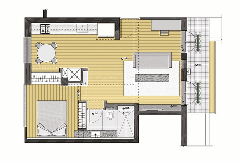 50 square meter apartment in Tel Aviv Floor plan