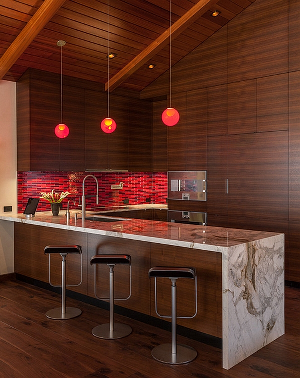 A closer look at the beautiful red backsplash