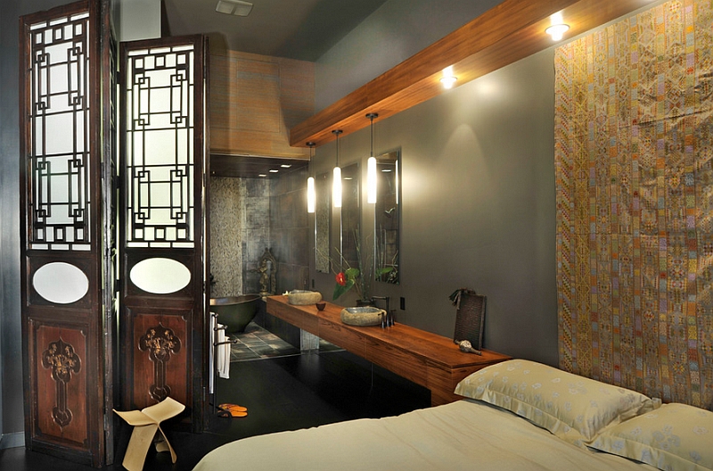 Asian themed master suite idea for the lavish contemporary home