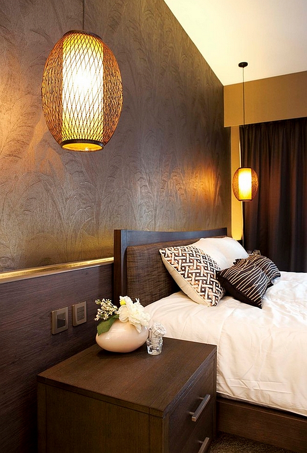 Bold lighting ideas for the asian themed bedroom