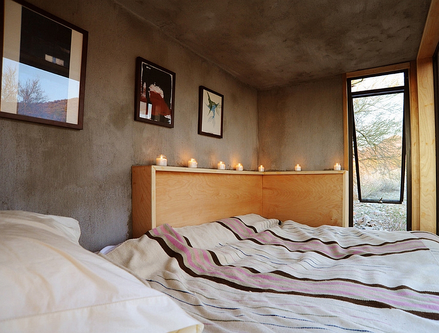 Candles offer lighting at night time in the lonely desert dwelling