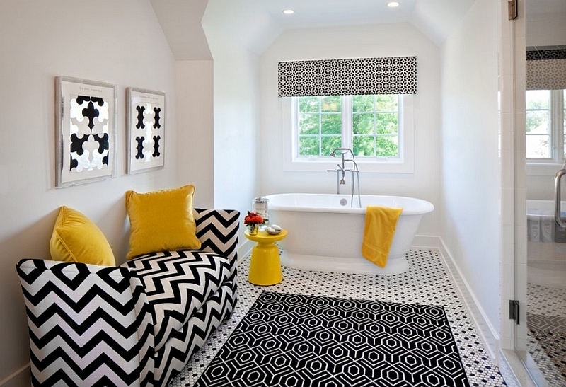 Black And White Bathrooms Design Ideas Decor Accessories - How To Add Color A Black And White Bathroom