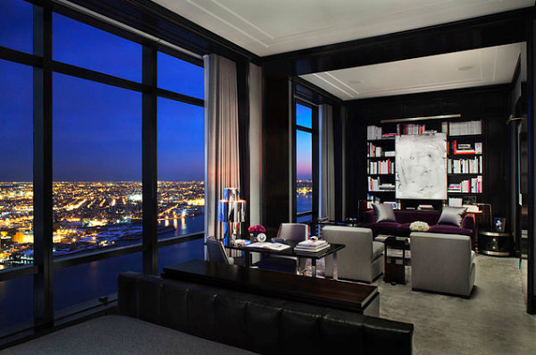 Chic interior with a city view