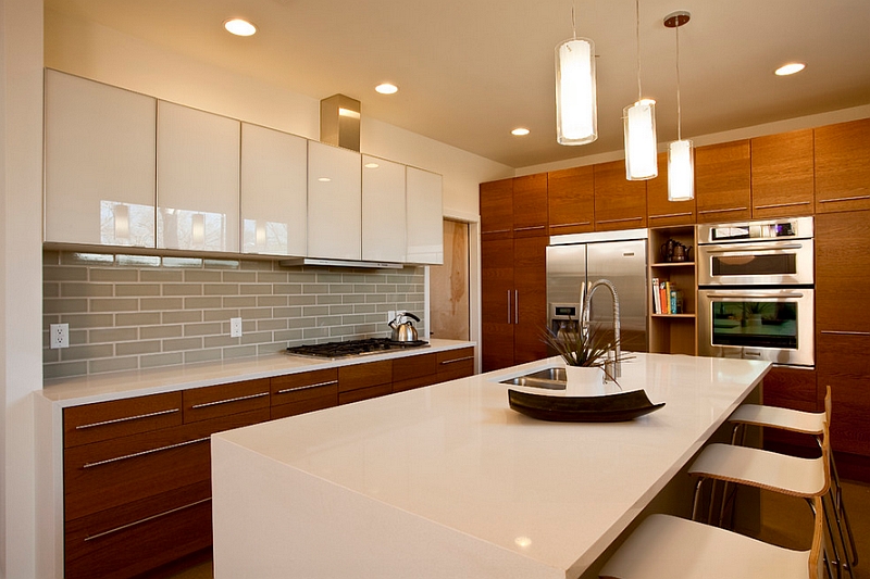 Classy contrast of textures in the kitchen