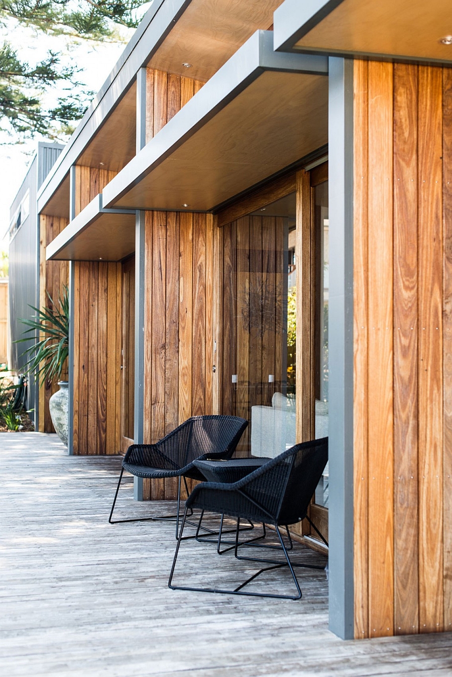 Comfy seating options on the deck