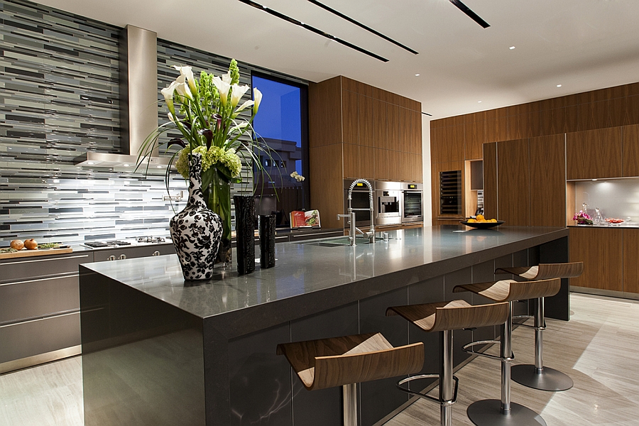 Cool backsplash in the contemporary kitchen