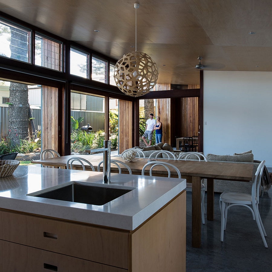 Coral Pendant Light by David Trubridge above the Dining Table