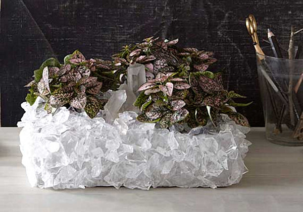 Crystal-covered planter project