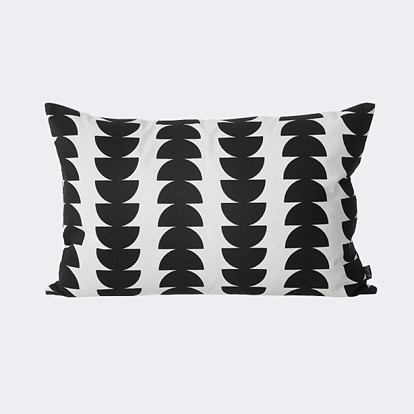 Cushion with black semicircles