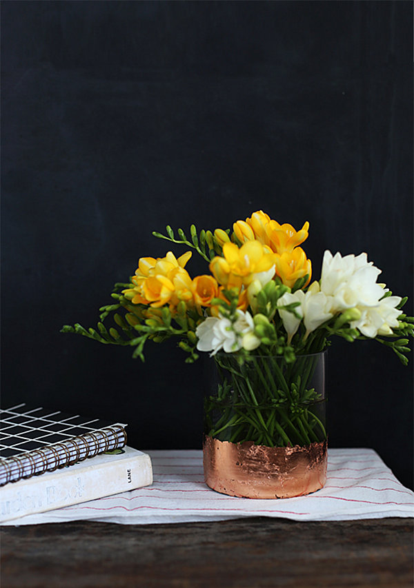 DIY gold-leaf vase