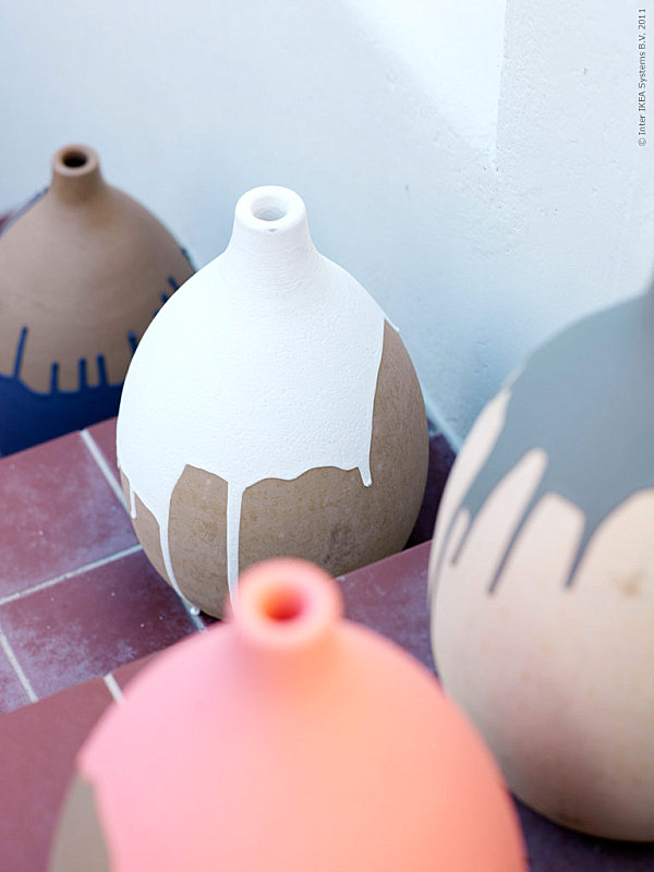 DIY paint-dipped pots