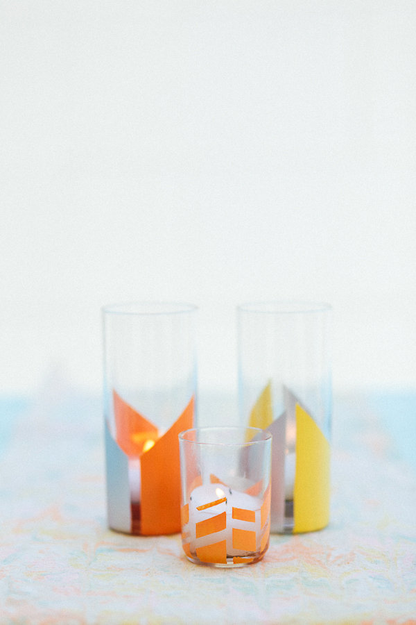 DIY painted glass votives