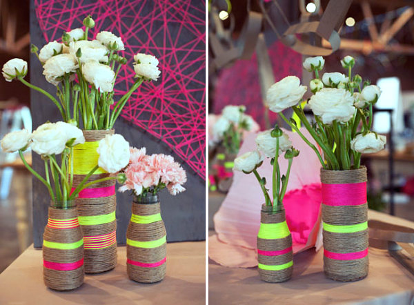 DIY rope vases