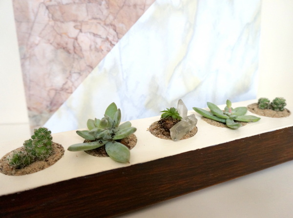 DIY succulent planter on display