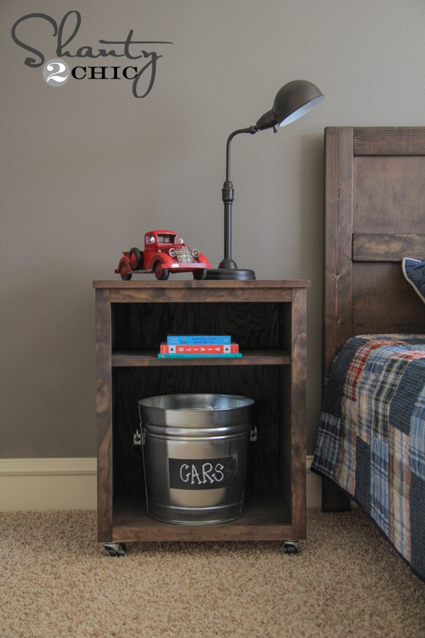 Dark stained DIY nightstand