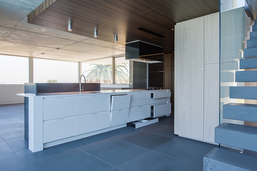 Elaborate kitchen island with ample storage