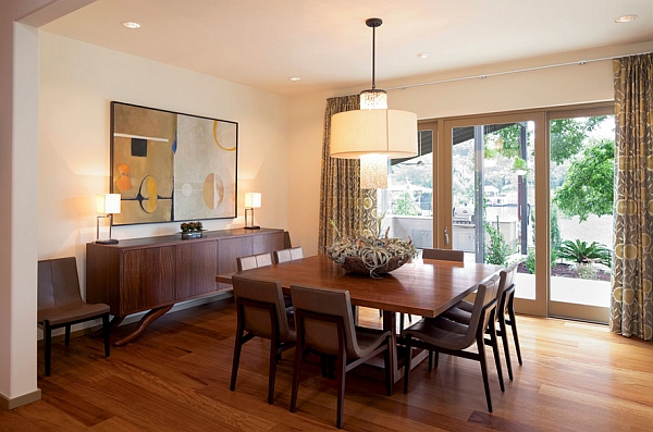 Elegant square dining table in wood