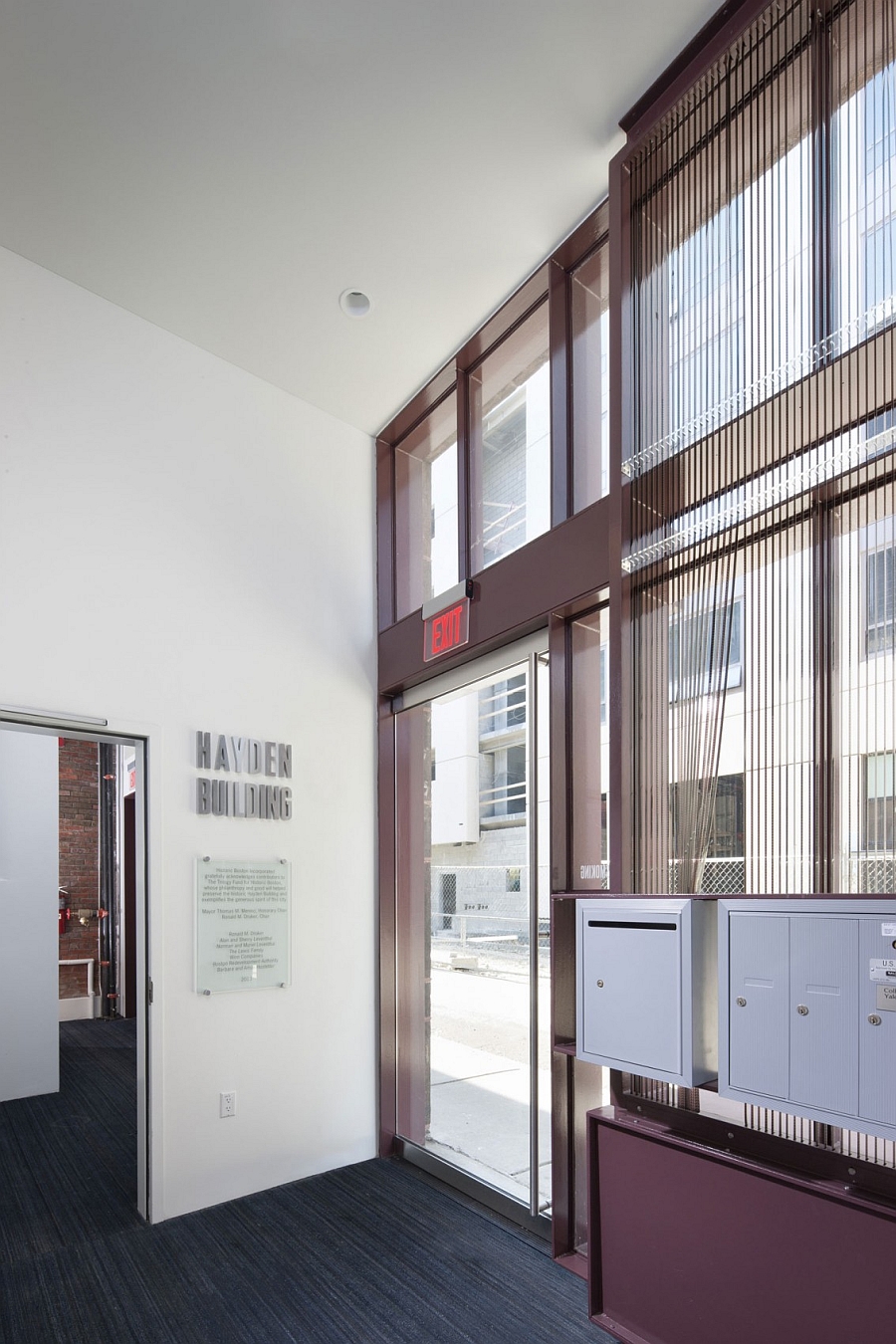 office building windows inside old office building