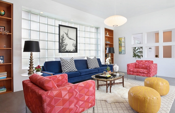 Fabulous splashes of color in the modern living room