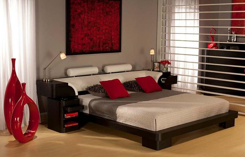 Fiery reds for a passionate and romantic bedroom