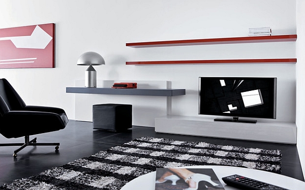 Floating shelves are a natural choice for the minimal room