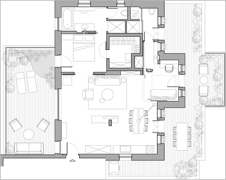 Floor plan of fabulous modern apartment in Israel