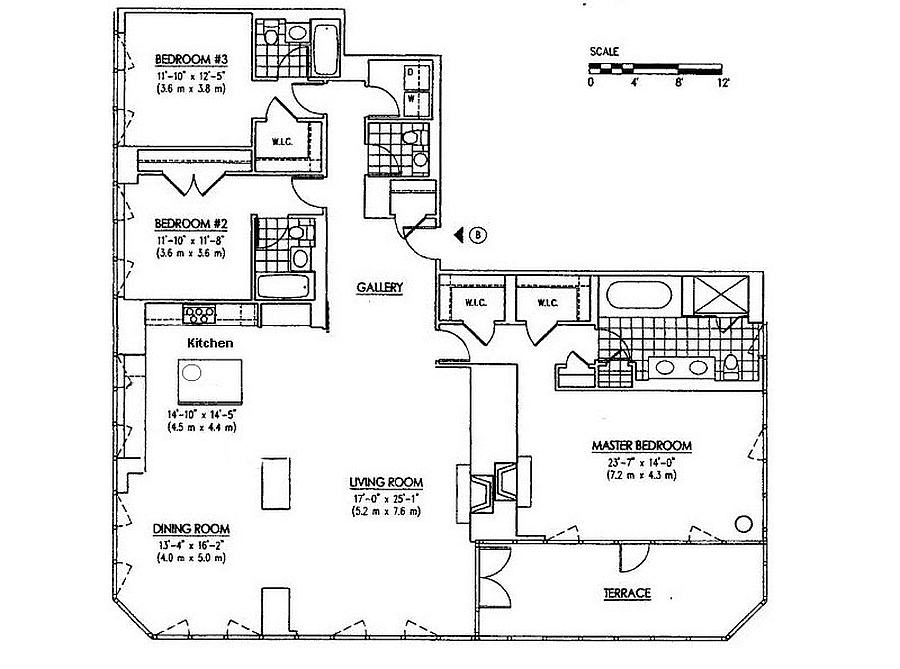 Floor plan of the Milan Penthouse in New York City